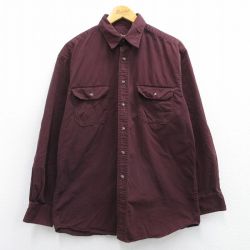 L★古着 セントジョンズベイ 長袖 シャツ メンズ コットン エンジ 25mar04 中古 トップス