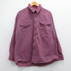 XL★古着 セントジョンズベイ 長袖 シャツ メンズ 90年代 90s コットン 薄紫 パープル 【spe】 25mar04 中古 トップス