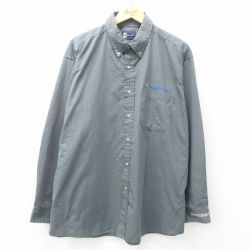 XL★古着 長袖 シャツ メンズ Exelon 大きいサイズ ボタンダウン グレー 25mar05 中古 トップス