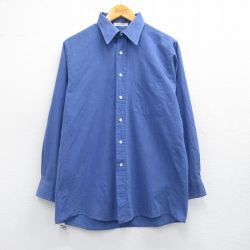L★古着 バンヒューセン 長袖 シャツ メンズ 紺 ネイビー 25mar05 中古 トップス
