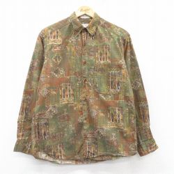M★古着 長袖 シャツ メンズ 00年代 00s コットン 茶他 ブラウン 25mar06 中古 トップス