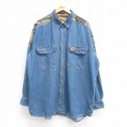 【50%OFF】モッシーオーク 長袖シャツ デニム ネイビー XL | 古着