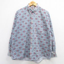 XL★古着 シアーズ 長袖 シャツ メンズ 00年代 00s 大きいサイズ コットン ボタンダウン 白他 ホワイト 25mar08 中古 トップス