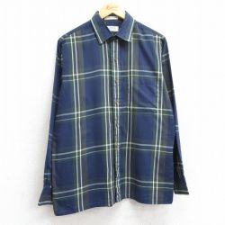 L★古着 アロー 長袖 シャツ メンズ 90年代 90s 紺他 ネイビー チェック 25mar10 中古 トップス