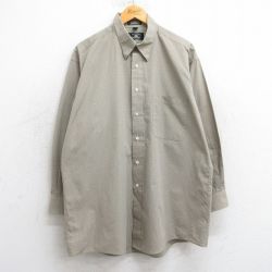 XL★古着 長袖 シャツ メンズ 00年代 00s ベージュ他 カーキ チェック 25mar10 中古 トップス