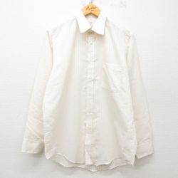 L★古着 長袖 シャツ メンズ 90年代 90s USA製 生成り他 ストライプ 25mar11 中古 トップス