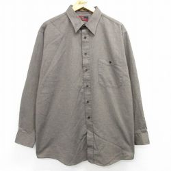 【50%OFF】XL★古着 長袖 シャツ メンズ 90年代 90s 大きいサイズ USA製 茶 ブラウン 25mar11 中古 トップス