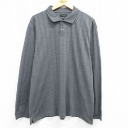 XL★古着 バンヒューセン 長袖 ポロ シャツ メンズ 濃グレー他 25mar11 中古 トップス