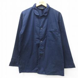 L★古着 長袖 パジャマ シャツ メンズ 00年代 00s 紺 ネイビー 25mar12 中古 トップス