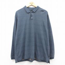 L★古着 アロー 長袖 ポロ シャツ メンズ 紺 ネイビー 25mar17 中古 トップス