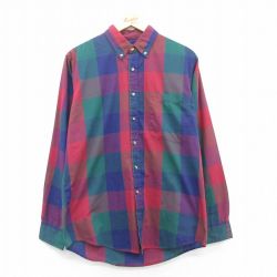 L★古着 マックレガー 長袖 シャツ メンズ 90年代 90s 赤他 レッド チェック 25mar17 中古 トップス