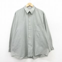 XL★古着 ピエールカルダン pierre cardin 長袖 ブランド シャツ メンズ 90年代 90s 大きいサイズ 緑系 グリーン 25mar17 中古 トップス