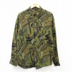M★古着 長袖 シャツ メンズ 緑他 グリーン 25mar17 中古 トップス