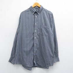 XL★古着 長袖 シャツ メンズ 00年代 00s 大きいサイズ ボタンダウン グレー他 チェック 25mar17 中古 トップス