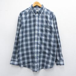 【20%OFF】M★古着 長袖 シャツ メンズ 00年代 00s 紺系 ネイビー チェック 25mar17 中古 トップス