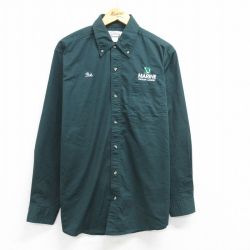 L★古着 長袖 シャツ メンズ ロング丈 緑 グリーン 25mar17 中古 トップス