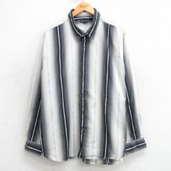 XL★古着 STRUCTURE 長袖 シャツ メンズ 白他 ホワイト ストライプ 【spe】 25mar19 中古 トップス