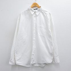 XL★古着 長袖 シャツ メンズ 大きいサイズ コットン 白 ホワイト 25mar22 中古 トップス