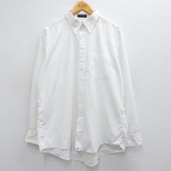 XL★古着 長袖 シャツ メンズ 90年代 90s 大きいサイズ ボタンダウン USA製 白 ホワイト 25mar22 中古 トップス