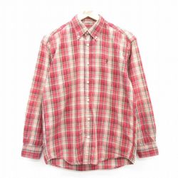 M★古着 マルボロ 長袖 シャツ メンズ 00年代 00s ボタンダウン 赤他 レッド チェック 25mar22 中古 トップス