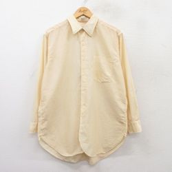 【50%OFF】L★古着 長袖 シャツ メンズ 90年代 90s 薄黄 イエロー 25mar22 中古 トップス