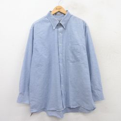 【50%OFF】XL★古着 バンヒューセン 長袖 シャツ メンズ オックスフォード 大きいサイズ ボタンダウン 薄紺 ネイビー 25mar24 中古 トップス