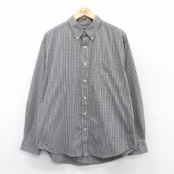 XL★古着 ピューリタン 長袖 シャツ メンズ 00年代 00s ボタンダウン グレー他 チェック 25mar26 中古 トップス