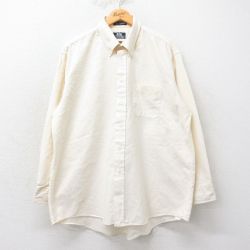 【50%OFF】XL★古着 長袖 シャツ メンズ 00年代 00s 大きいサイズ ボタンダウン 生成り 25mar26 中古 トップス