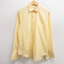 【50%OFF】L★古着 ペニーズ タウンクラフト 長袖 シャツ メンズ 80年代 80s 黄 イエロー 25mar28 中古 トップス
