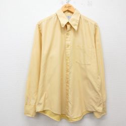 XL★古着 タウンクラフト 長袖 シャツ メンズ 80年代 80s 黄 イエロー 25mar29 中古 トップス