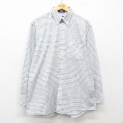 XL★古着 アロー 長袖 シャツ メンズ 90年代 90s USA製 紺他 ネイビー チェック 25mar29 中古 トップス
