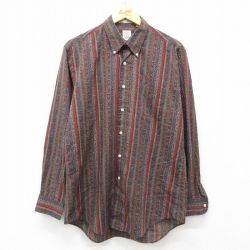 【20%OFF】L★古着 長袖 シャツ メンズ 90年代 90s ボタンダウン 茶他 ブラウン 25mar29 中古 トップス