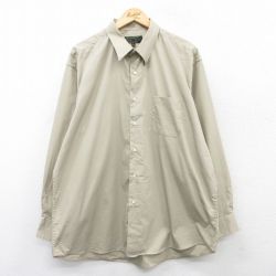 XL★古着 長袖 シャツ メンズ 00年代 00s 大きいサイズ ベージュ カーキ 25mar31 中古 トップス