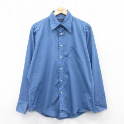 L★古着 マンハッタン 長袖 シャツ メンズ 90年代 90s USA製 紺 ネイビー 25mar31 中古 トップス