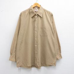 XL★古着 長袖 シャツ メンズ 90年代 90s 薄茶 ブラウン 25mar31 中古 トップス