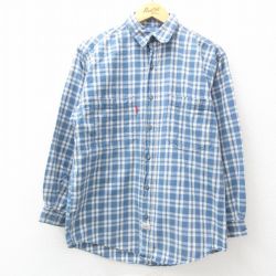M★古着 ビューグルボーイ 長袖 シャツ メンズ 00年代 00s コットン 紺他 ネイビー チェック 25apr01 中古 トップス