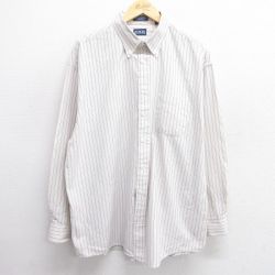 XL★古着 長袖 シャツ メンズ 90年代 90s ボタンダウン USA製 白 ホワイト 25apr02 中古 トップス