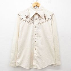 L★古着 ケニントン 長袖 シャツ メンズ 70年代 70s 生成り 【spe】 25apr03 中古 トップス