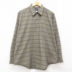 XL★古着 ピューリタン 長袖 シャツ メンズ 00年代 00s 緑系他 グリーン チェック 25apr03 中古 トップス