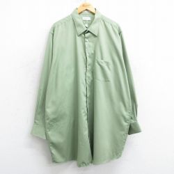 XL★古着 バンヒューセン 長袖 シャツ メンズ 大きいサイズ ロング丈 薄緑 グリーン 25apr03 中古 トップス