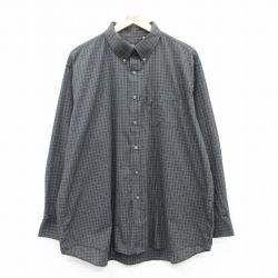 バンヒューセン 長袖シャツ ブラックチェック XL | 古着