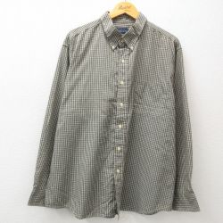【50%OFF】XL★古着 ベーシックエディションズ 長袖 シャツ メンズ 00年代 00s 大きいサイズ コットン 緑系他 グリーン チェック 25apr09 中古 トップス