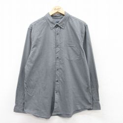 L★古着 ベーシックエディションズ 長袖 シャツ メンズ ボタンダウン グレー 25apr11 中古 トップス