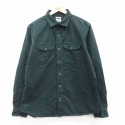 L★古着 オールドネイビー OLD NAVY 長袖 シャツ メンズ コットン 濃緑 グリーン 25apr11 中古 トップス