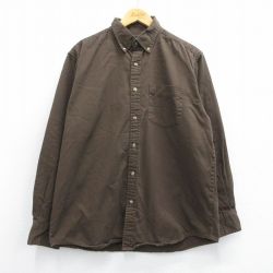 L★古着 ピューリタン 長袖 シャツ メンズ コットン ボタンダウン 茶 ブラウン 25apr14 中古 トップス