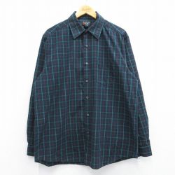 XL★古着 長袖 シャツ メンズ 黒他 ブラック チェック 25apr14 中古 トップス