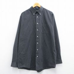 【50%OFF】XL★古着 アロー 長袖 シャツ メンズ ボタンダウン グレー他 ストライプ 25apr14 中古 トップス