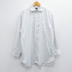 L★古着 JOS A BANK 長袖 シャツ メンズ コットン 白他 ホワイト チェック 25apr15 中古 トップス