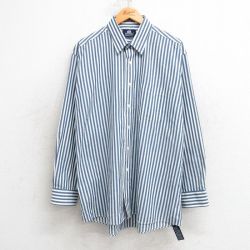 L★古着 長袖 シャツ メンズ 紺他 ネイビー ストライプ 25apr16 中古 トップス