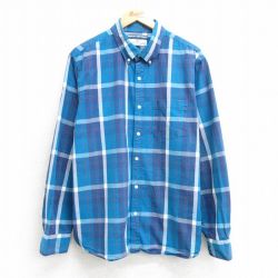 【50%OFF】L★古着 オールドネイビー OLD NAVY 長袖 シャツ メンズ 青緑他 チェック 25apr16 中古 トップス